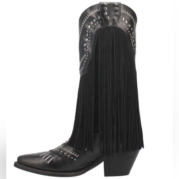 Dingo black fringe cowgirl boots - Picture 2 of 5